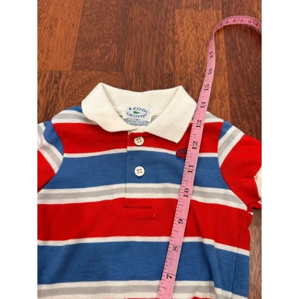 vintage Izod Lacoste striped polo baby bodysuit Made in USA